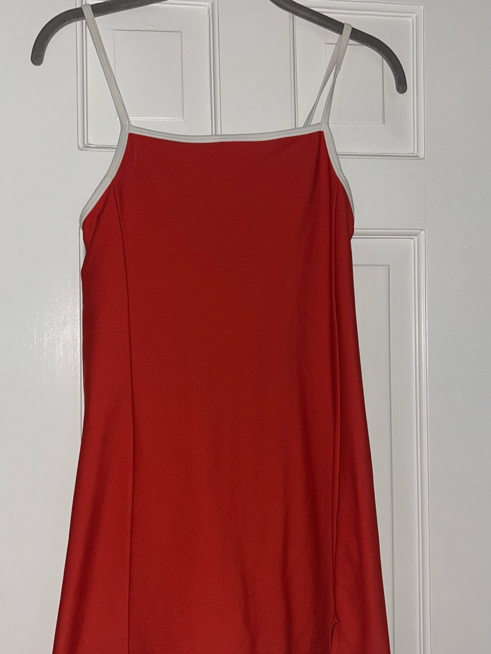 Old Navy Red Workout Dress with Cream Trim